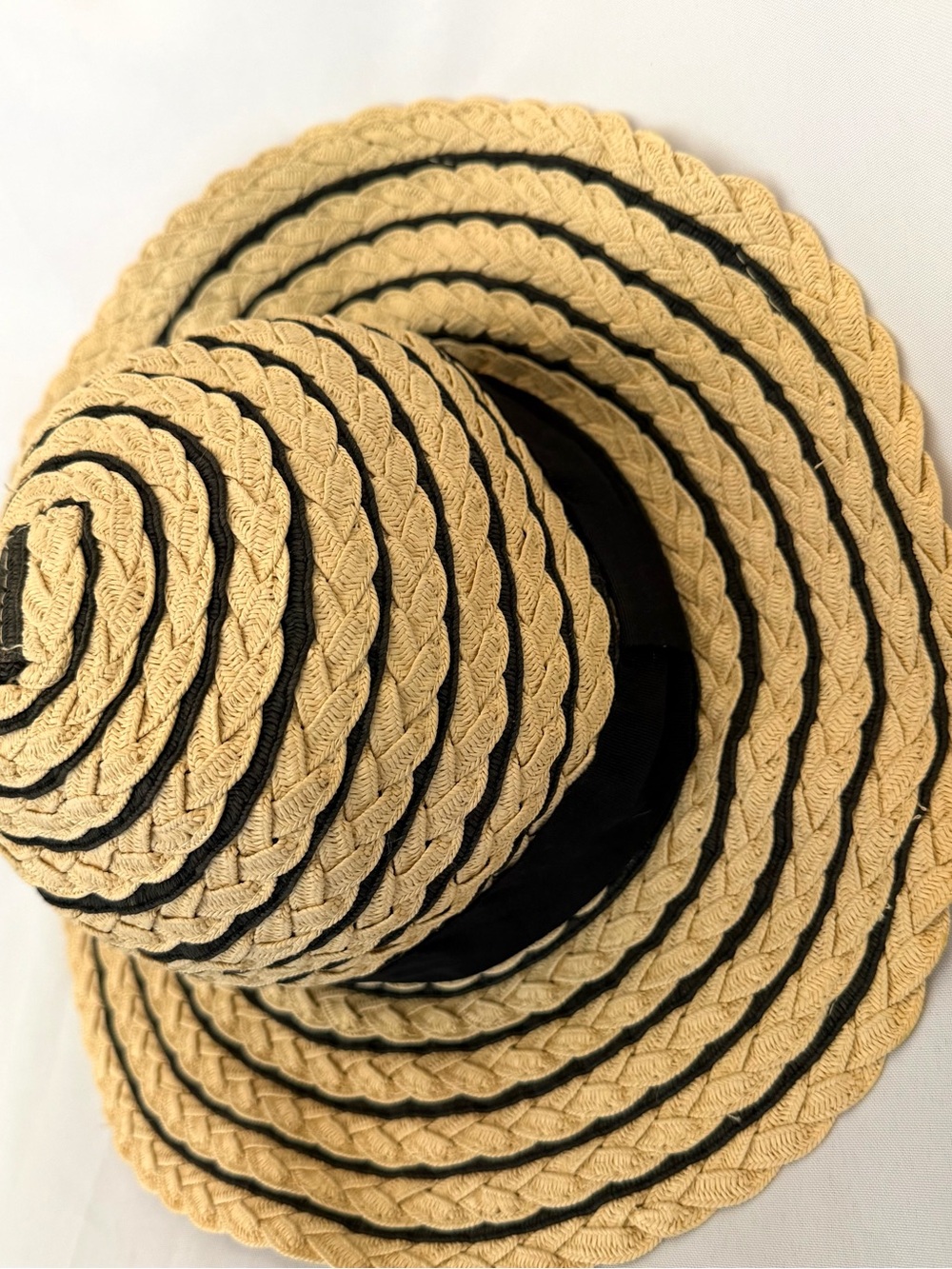 San Diego Hat Co Four Buttons Straw Sun Hat with Black Trim and bow detail - Picture 2 of 8